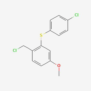 molecular formula C14H12Cl2OS B14627362 1-(Chloromethyl)-2-[(4-chlorophenyl)sulfanyl]-4-methoxybenzene CAS No. 54506-89-7