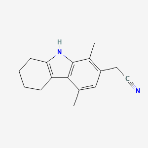 molecular formula C16H18N2 B14627412 2-(1,4-dimethyl-6,7,8,9-tetrahydro-5H-carbazol-2-yl)acetonitrile CAS No. 57411-97-9