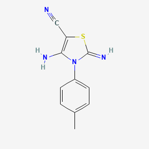 molecular formula C11H10N4S B14627431 4-Amino-2-imino-3-(4-methylphenyl)-2,3-dihydro-1,3-thiazole-5-carbonitrile CAS No. 56935-55-8