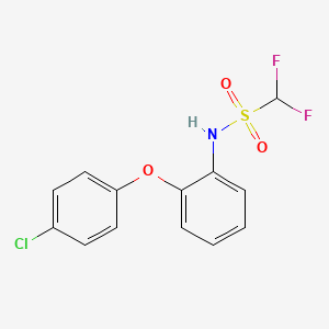 molecular formula C13H10ClF2NO3S B14627438 N-[2-(4-Chlorophenoxy)phenyl]-1,1-difluoromethanesulfonamide CAS No. 55688-26-1