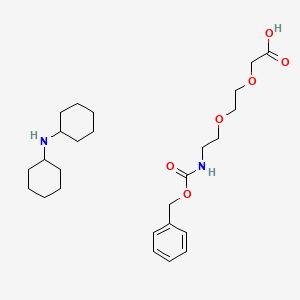 molecular formula C26H42N2O6 B1462750 Dicyclohexylamine 3-oxo-1-phenyl-2,7,10-trioxa-4-azadodecan-12-oate CAS No. 560088-84-8