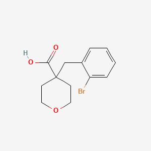 molecular formula C13H15BrO3 B1462753 4-(2-Bromobenzyl)tetrahydro-2H-pyran-4-carboxylic acid CAS No. 1338495-18-3