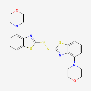 molecular formula C22H22N4O2S4 B14627533 2,2'-Disulfanediylbis[4-(morpholin-4-yl)-1,3-benzothiazole] CAS No. 55798-13-5