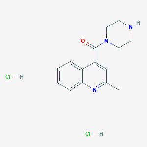 molecular formula C15H19Cl2N3O B1462755 2-Methyl-4-(piperazine-1-carbonyl)quinoline dihydrochloride CAS No. 1221723-29-0