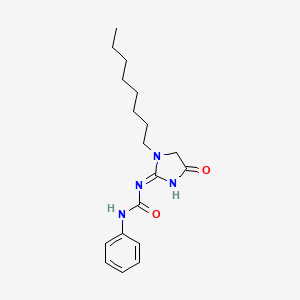 molecular formula C18H26N4O2 B14627552 (1E)-1-(1-octyl-4-oxoimidazolidin-2-ylidene)-3-phenylurea 