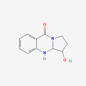 molecular formula C11H12N2O2 B14627634 3-Hydroxy-2,3,3a,4-tetrahydropyrrolo[2,1-b]quinazolin-9(1H)-one CAS No. 55727-57-6