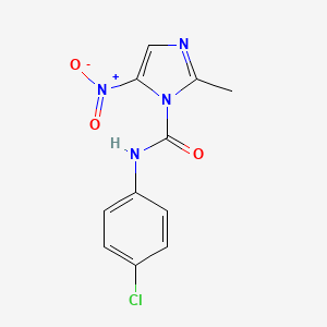 molecular formula C11H9ClN4O3 B14627659 N-(4-Chlorophenyl)-2-methyl-5-nitro-1H-imidazole-1-carboxamide CAS No. 56023-10-0