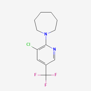 molecular formula C12H14ClF3N2 B1462766 1-[3-Chloro-5-(trifluoromethyl)pyridin-2-yl]azepane CAS No. 1219967-95-9