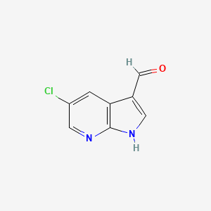 molecular formula C8H5ClN2O B1462770 5-chloro-1H-pyrrolo[2,3-b]pyridine-3-carbaldehyde CAS No. 954112-61-9
