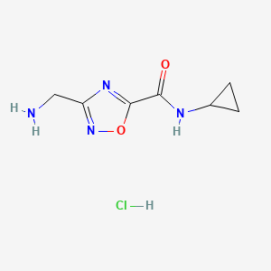 3-(aminomethyl)-N-cyclopropyl-1,2,4-oxadiazole-5-carboxamide hydrochloride
