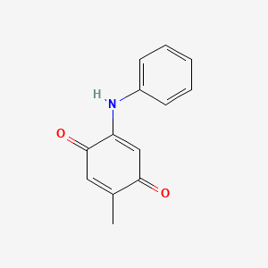 molecular formula C13H11NO2 B14627808 2,5-Cyclohexadiene-1,4-dione, 2-methyl-5-(phenylamino)- CAS No. 57675-09-9