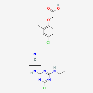 molecular formula C18H22Cl2N6O3 B14627816 Cyanazine-MCPA mixt. CAS No. 56050-39-6