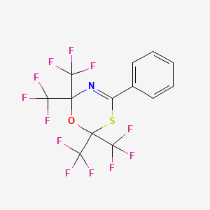 molecular formula C13H5F12NOS B14627852 6H-1,3,5-Oxathiazine, 4-phenyl-2,2,6,6-tetrakis(trifluoromethyl)- CAS No. 57014-91-2