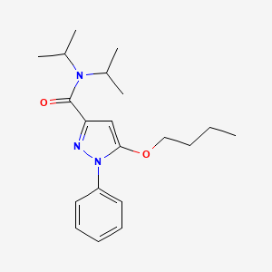 molecular formula C20H29N3O2 B14627856 5-Butoxy-1-phenyl-N,N-di(propan-2-yl)-1H-pyrazole-3-carboxamide CAS No. 55227-84-4