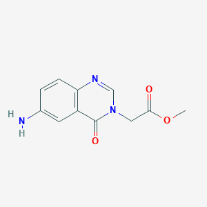 molecular formula C11H11N3O3 B1462790 Methyl 2-(6-amino-4-oxo-3,4-dihydroquinazolin-3-yl)acetate CAS No. 1154233-36-9
