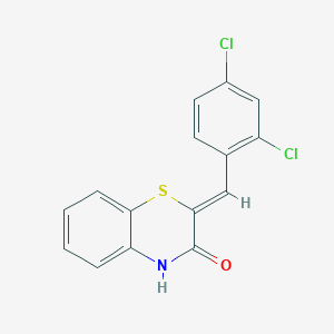 molecular formula C15H9Cl2NOS B14628008 2h-1,4-Benzothiazin-3(4h)-one,2-[(2,4-dichlorophenyl)methylene]- 