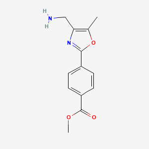 molecular formula C13H14N2O3 B1462803 Methyl 4-[4-(aminomethyl)-5-methyl-1,3-oxazol-2-yl]benzoate CAS No. 1048917-51-6
