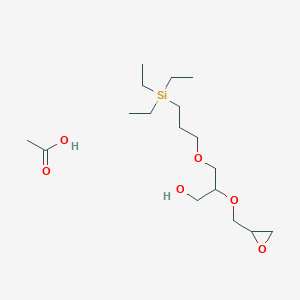 molecular formula C17H36O6Si B14628114 Acetic acid;2-(oxiran-2-ylmethoxy)-3-(3-triethylsilylpropoxy)propan-1-ol CAS No. 57518-77-1