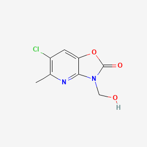 molecular formula C8H7ClN2O3 B14628181 6-Chloro-3-(hydroxymethyl)-5-methyl[1,3]oxazolo[4,5-b]pyridin-2(3H)-one CAS No. 55656-27-4