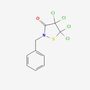 molecular formula C10H7Cl4NOS B14628191 2-Benzyl-4,4,5,5-tetrachloro-1,2-thiazolidin-3-one CAS No. 54415-03-1