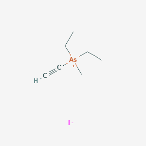 Diethyl(ethynyl)methylarsanium iodide