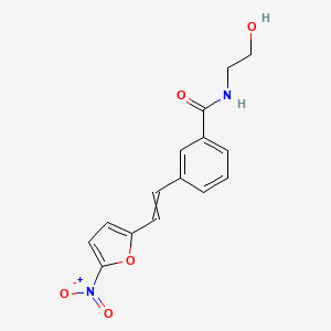 molecular formula C15H14N2O5 B14628231 N-(2-Hydroxyethyl)-3-[2-(5-nitrofuran-2-yl)ethenyl]benzamide CAS No. 56981-89-6