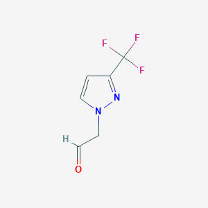 molecular formula C6H5F3N2O B1462825 2-(3-(三氟甲基)-1H-吡唑-1-基)乙醛 CAS No. 1007551-55-4