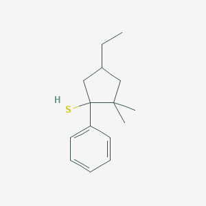 4-Ethyl-2,2-dimethyl-1-phenylcyclopentane-1-thiol