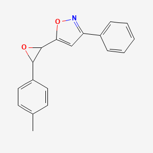 molecular formula C18H15NO2 B14628335 Isoxazole, 5-[3-(4-methylphenyl)oxiranyl]-3-phenyl- CAS No. 55241-57-1