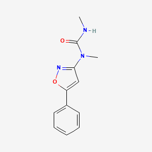 molecular formula C12H13N3O2 B14628341 N,N'-Dimethyl-N-(5-phenyl-1,2-oxazol-3-yl)urea CAS No. 55807-95-9