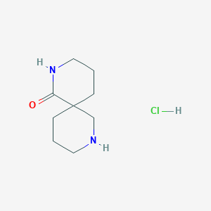 molecular formula C9H17ClN2O B1462838 2,8-Diazaspiro[5.5]undecan-1-one hydrochloride CAS No. 1181265-43-9