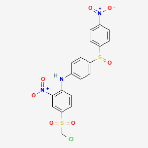 4-((Chloromethyl)sulfonyl)-2-nitro-N-(4-((4-nitrophenyl)sulfinyl)phenyl)benzenamine