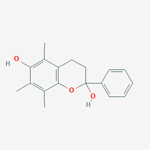 5,7,8-Trimethyl-2-phenyl-3,4-dihydro-2H-1-benzopyran-2,6-diol