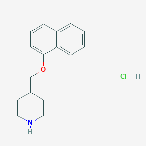 molecular formula C16H20ClNO B1462848 4-[(1-Naphthyloxy)methyl]piperidine hydrochloride CAS No. 1185294-47-6