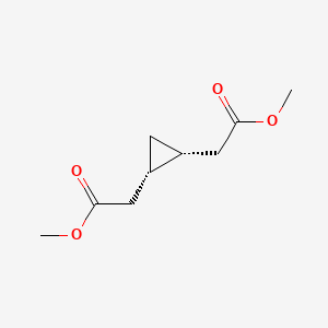 molecular formula C9H14O4 B14628552 Dimethyl 2,2'-[(1R,2S)-cyclopropane-1,2-diyl]diacetate CAS No. 54281-40-2