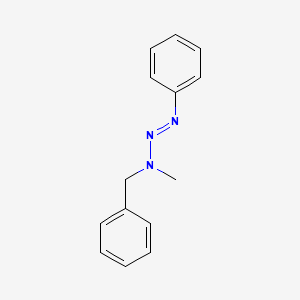 molecular formula C14H15N3 B14628601 N-methyl-1-phenyl-N-phenyldiazenylmethanamine CAS No. 53969-05-4