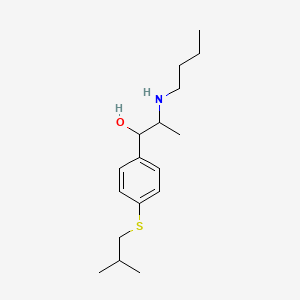 molecular formula C17H29NOS B14628608 Benzyl alcohol, alpha-(1-(butylamino)ethyl)-4-isobutylthio- CAS No. 54767-63-4