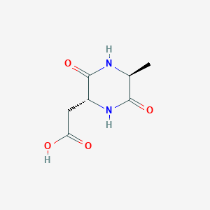 molecular formula C7H10N2O4 B1462863 2-[(2R,5S)-5-methyl-3,6-dioxopiperazin-2-yl]acetic acid CAS No. 676363-90-9
