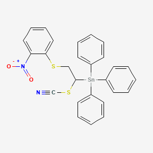 2-[(2-Nitrophenyl)sulfanyl]-1-(triphenylstannyl)ethyl thiocyanate