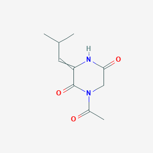 molecular formula C10H14N2O3 B14628777 1-Acetyl-3-(2-methylpropylidene)piperazine-2,5-dione CAS No. 53736-79-1