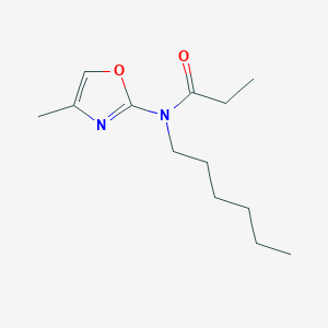 molecular formula C13H22N2O2 B14628791 N-Hexyl-N-(4-methyl-1,3-oxazol-2-YL)propanamide CAS No. 57068-64-1