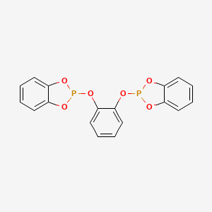 molecular formula C18H12O6P2 B14628807 1,3,2-Benzodioxaphosphole, 2,2'-[1,2-phenylenebis(oxy)]bis- CAS No. 55330-71-7