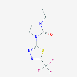 molecular formula C8H9F3N4OS B14628888 1-Ethyl-3-[5-(trifluoromethyl)-1,3,4-thiadiazol-2-yl]imidazolidin-2-one CAS No. 54654-78-3