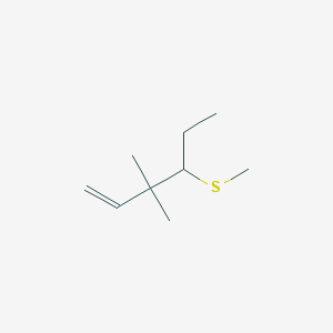 molecular formula C9H18S B14628957 3,3-Dimethyl-4-(methylsulfanyl)hex-1-ene CAS No. 57121-78-5