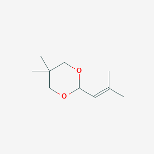 molecular formula C10H18O2 B14629001 5,5-Dimethyl-2-(2-methylprop-1-en-1-yl)-1,3-dioxane CAS No. 55546-14-0