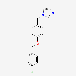 molecular formula C17H15ClN2O B14629083 1-({4-[(4-Chlorophenyl)methoxy]phenyl}methyl)-1H-imidazole CAS No. 58041-73-9