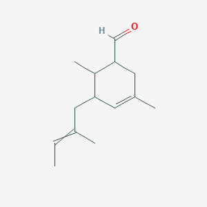 3,6-Dimethyl-5-(2-methylbut-2-en-1-yl)cyclohex-3-ene-1-carbaldehyde