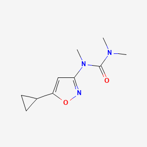 molecular formula C10H15N3O2 B14629240 N-(5-Cyclopropyl-1,2-oxazol-3-yl)-N,N',N'-trimethylurea CAS No. 55809-08-0