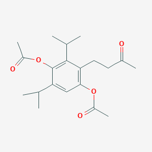 molecular formula C20H28O5 B14629257 2-(3-Oxobutyl)-3,5-di(propan-2-yl)-1,4-phenylene diacetate CAS No. 53713-46-5