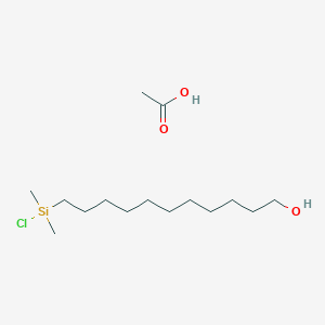 molecular formula C15H33ClO3Si B14629463 Acetic acid;11-[chloro(dimethyl)silyl]undecan-1-ol CAS No. 53605-79-1